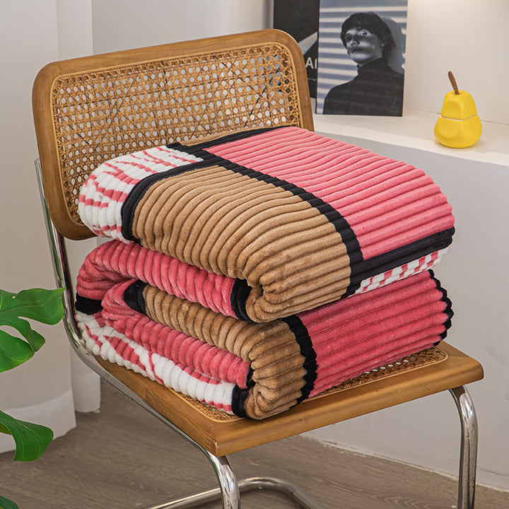 Textured Ribbed Throw Blanket
