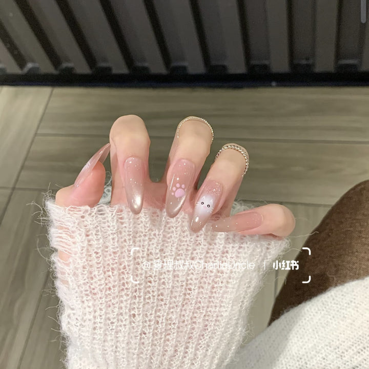 Artistic Stiletto Press-On Nails with Silver Accents Kalsten