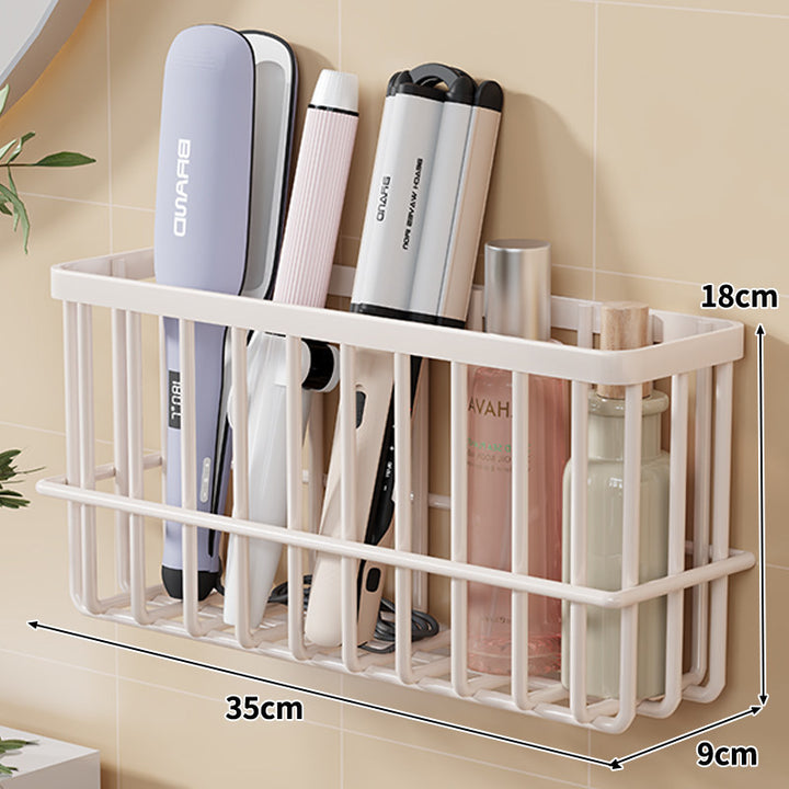Wall-Mounted Hair Tool Organizer Basket for Flat Irons and Curling Wands