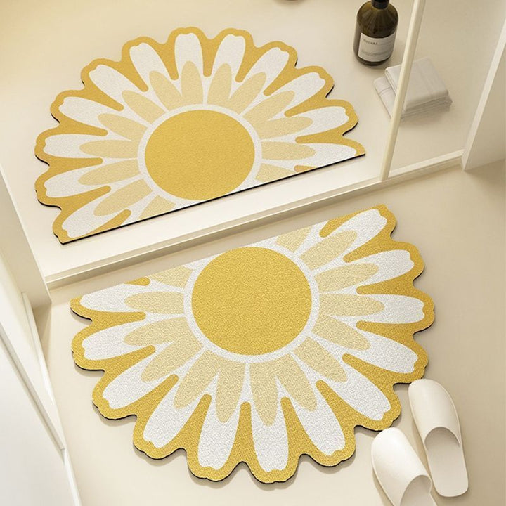 Sunflower-Shaped Bath Mat