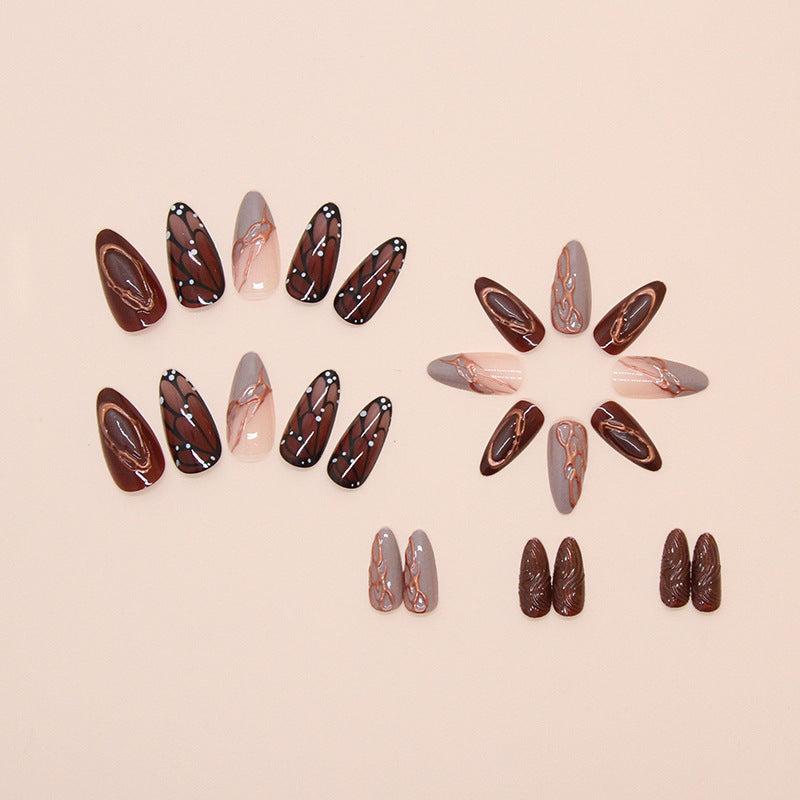 Artistic Nail Design Set with Abstract Patterns