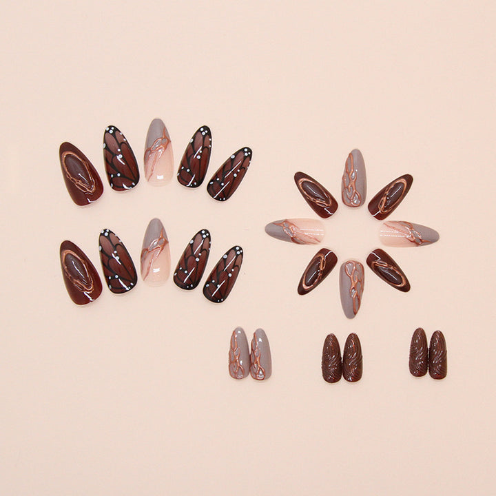 Artistic Nail Design Set with Abstract Patterns