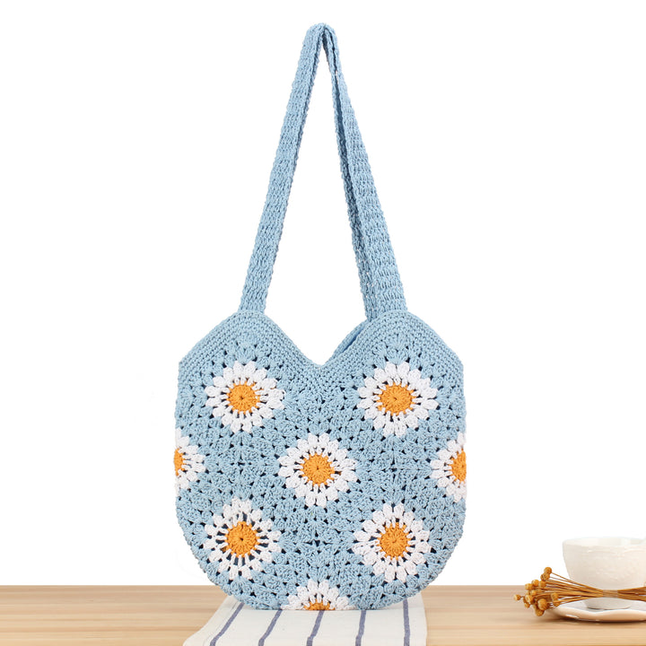 Handcrafted shoulder bag with floral crochet work Kalsten