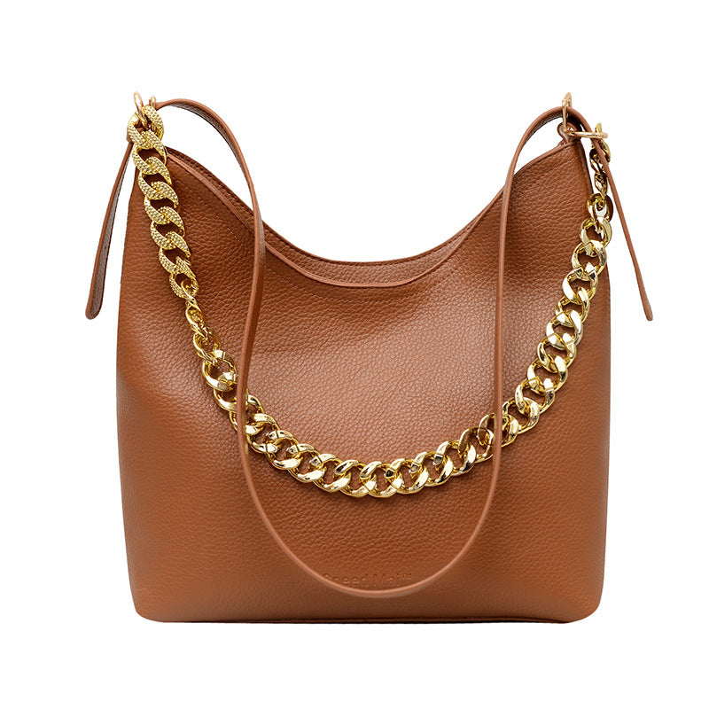 Contemporary Chain-Detail Shoulder Bag