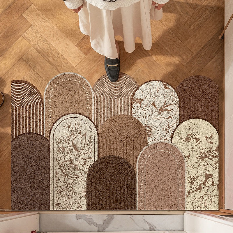Motivational Flower Print Floor Mat