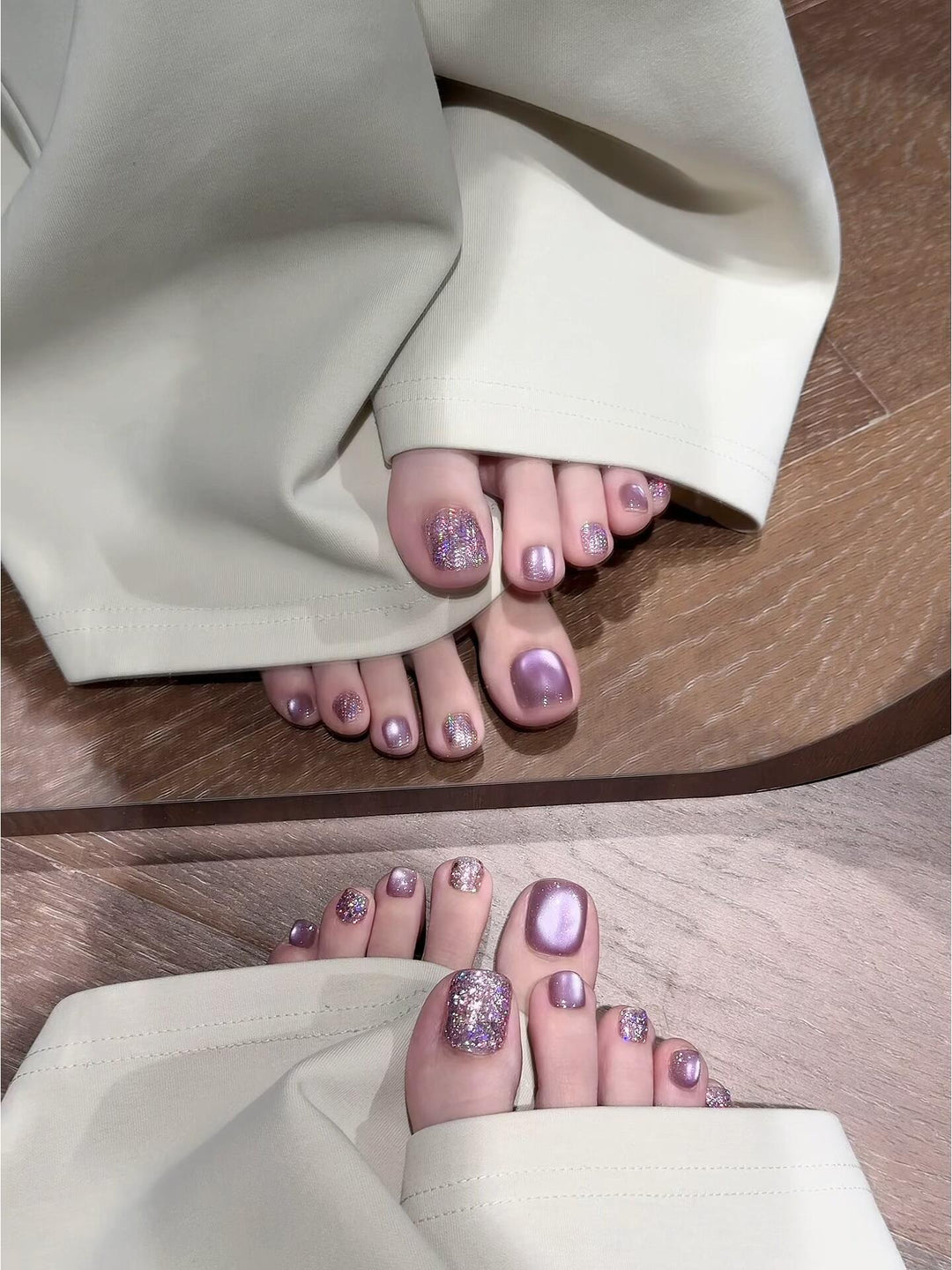 Glittery Pedicure Nail Set