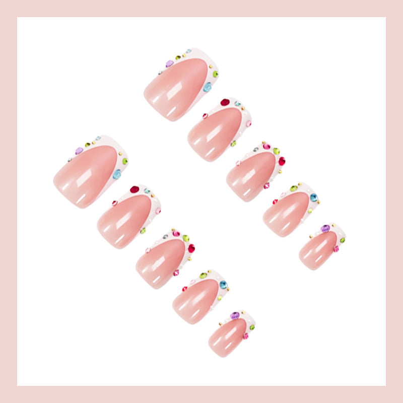 Artificial nail set with sparkling rhinestone accents Kalsten