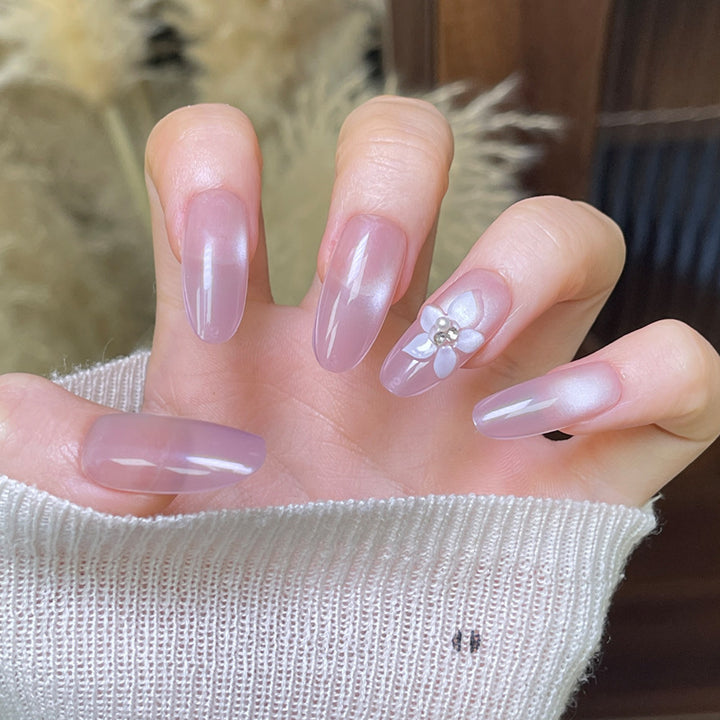 Elegant Floral-Designed Press-On Nails Kalsten