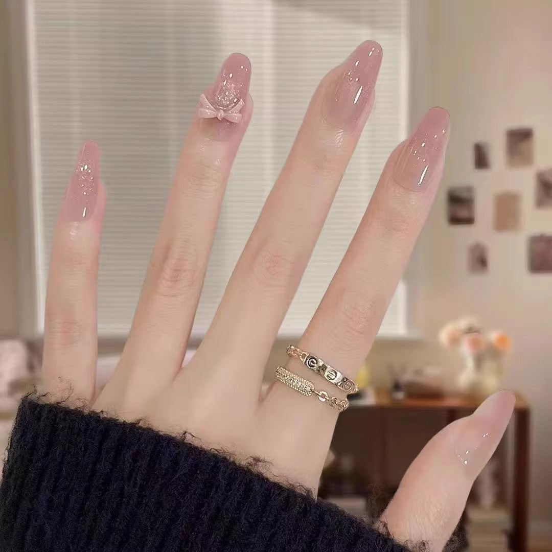 Elegant Decorative Bow Press-On Nails