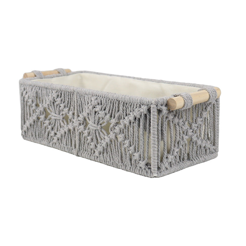 Storage basket with macrame pattern Kalsten