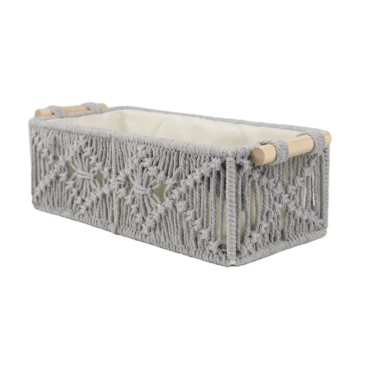 Storage basket with macrame pattern Kalsten