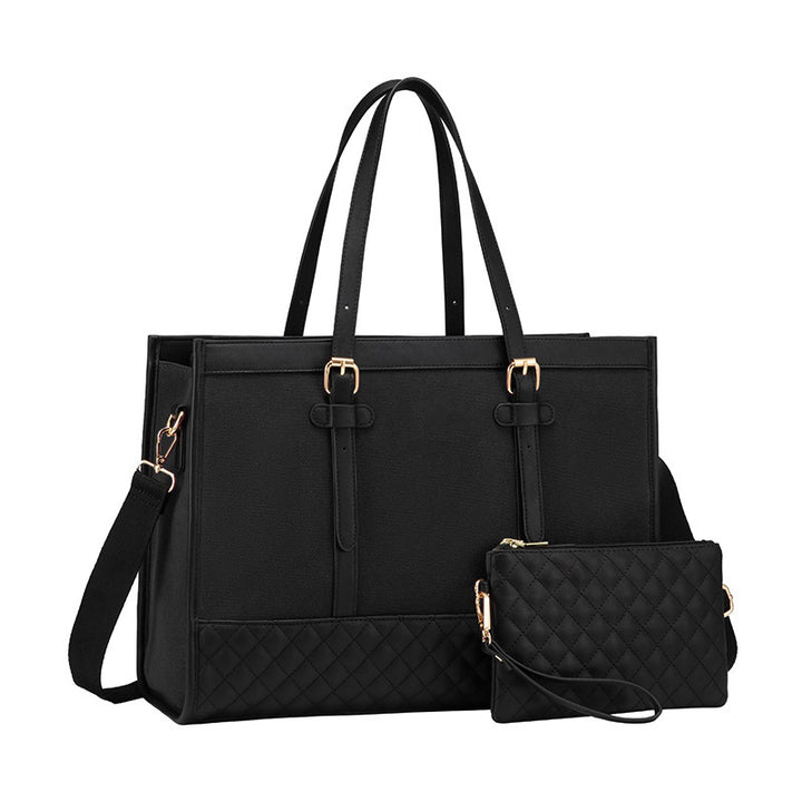 Stylish Quilted Tote Bag with Removable Cosmetic Compartment Kalsten