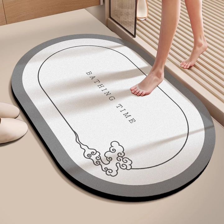 Decorative Floral Embossed Bath Mat