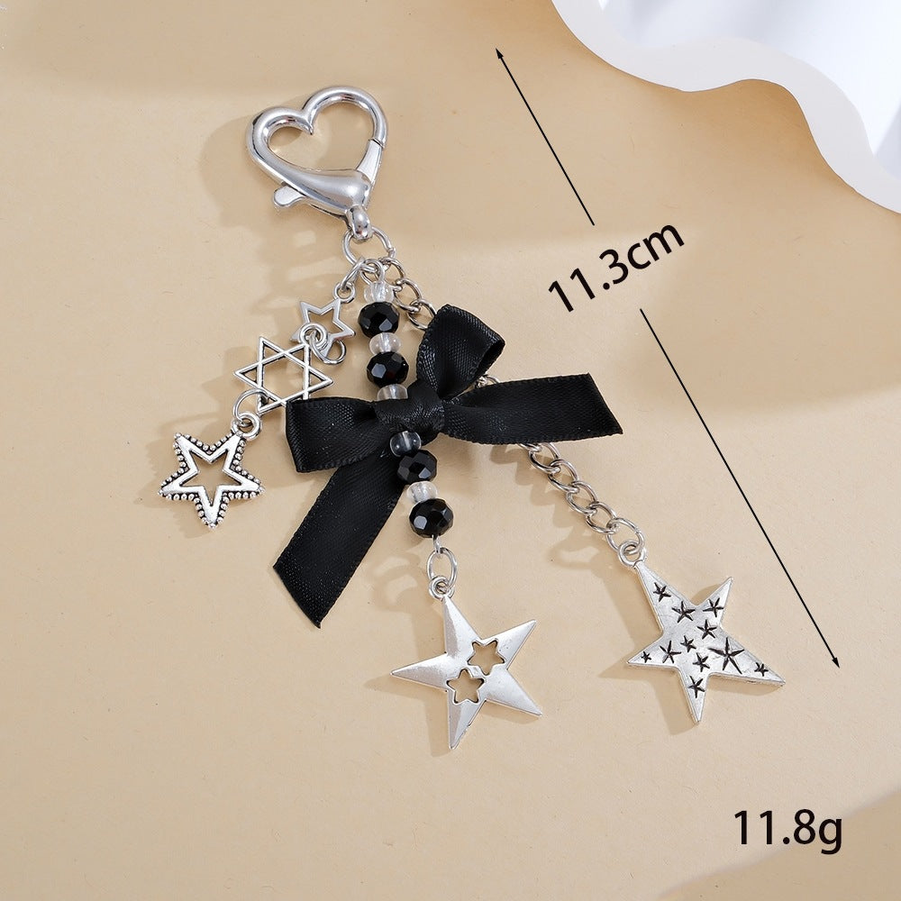 Keychain with Sparkling Stars and Bow Design Kalsten