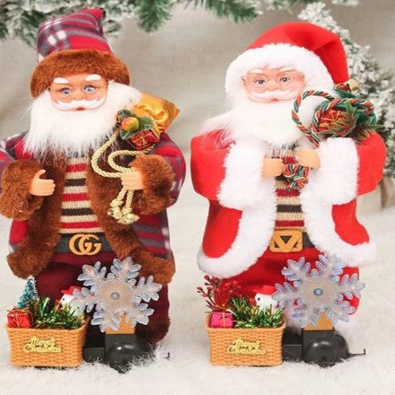 Parachuting Santa Claus Hanging Christmas Ornament With Fabric Canopy And Decorative Suspension Cords