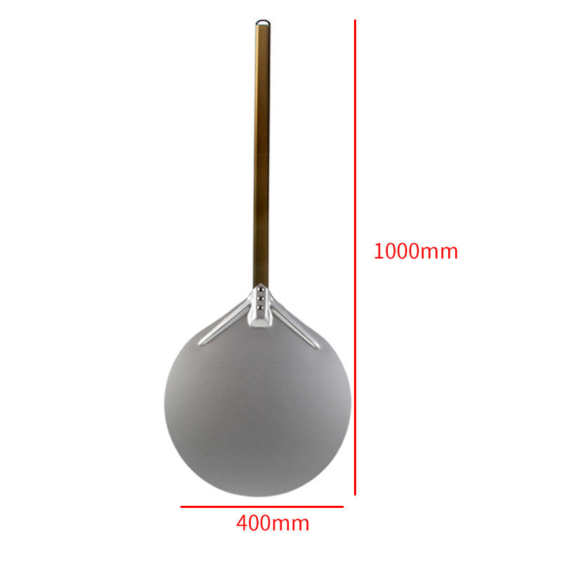 long wooden handled round aluminum pizza peel with reinforced neck Kalsten