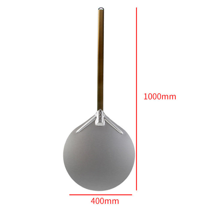 long wooden handled round aluminum pizza peel with reinforced neck Kalsten