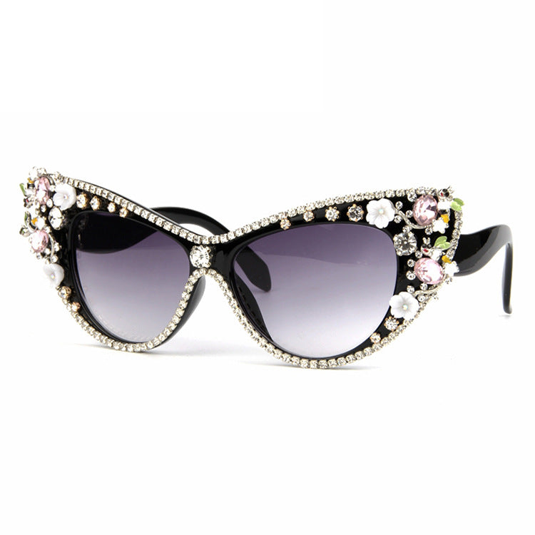 Ladies Glamorous Cat-Eye Sunglasses with Sparkling Jewelry Elements Kalsten