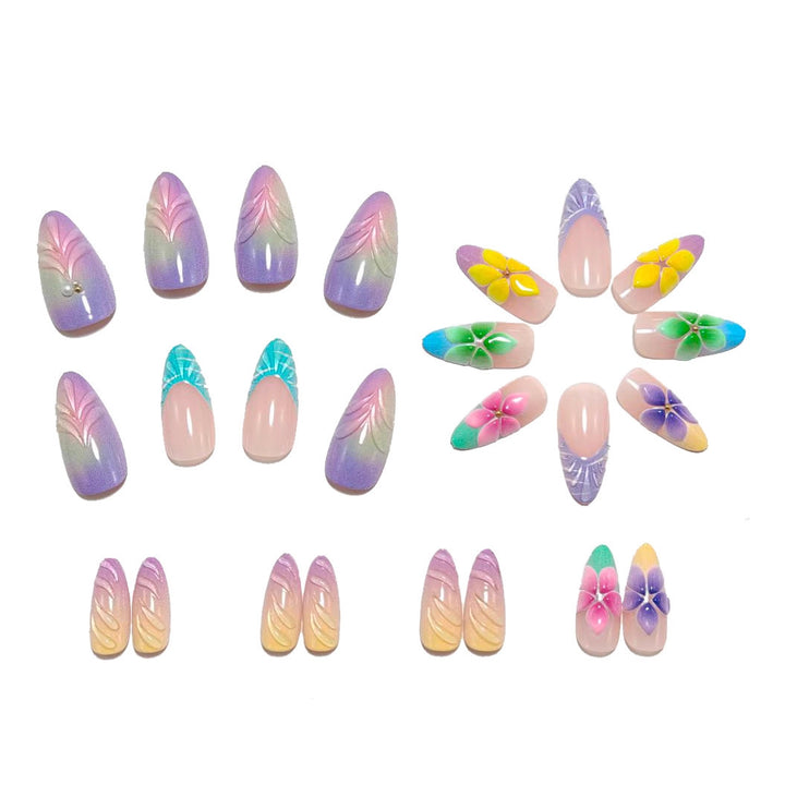Artificial nails with striking 3D flower design Kalsten