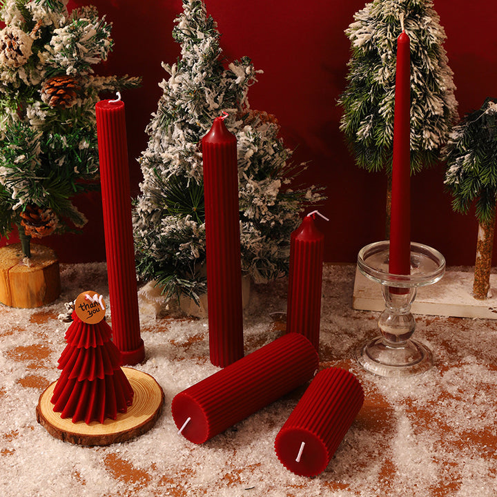Vintage Fluted Pointed Taper Pillar Candle