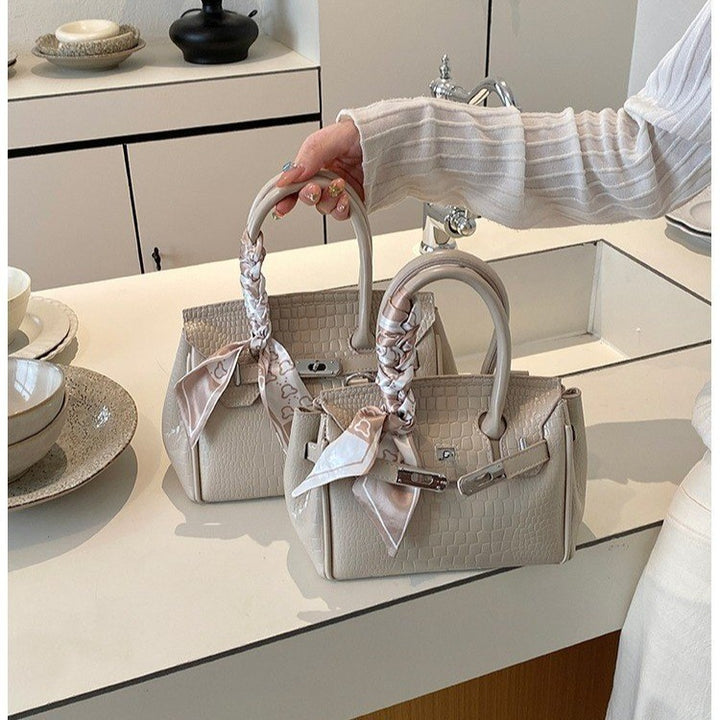 Elegant Crocodile Embossed Handbag Kalsten