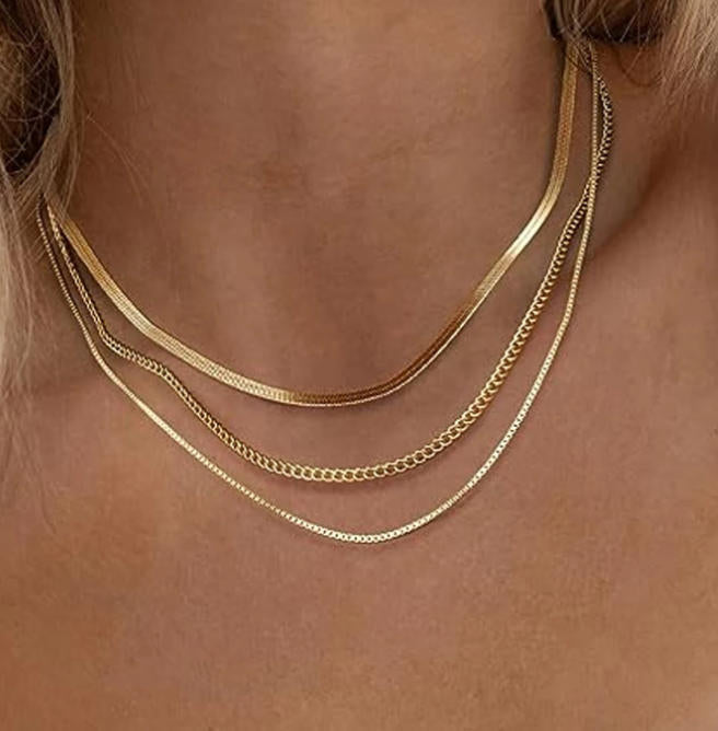 Layered Gold Chain Necklace Kalsten