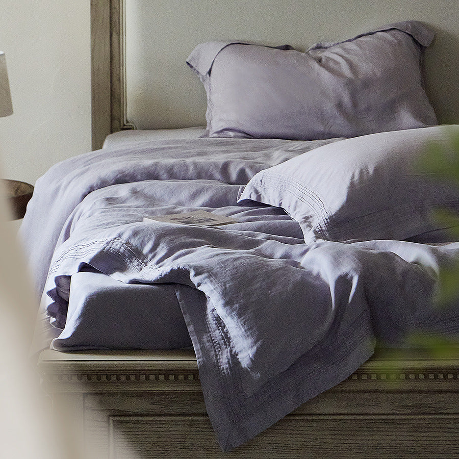 Luxury linen bedding set with duvet cover and pillowcases