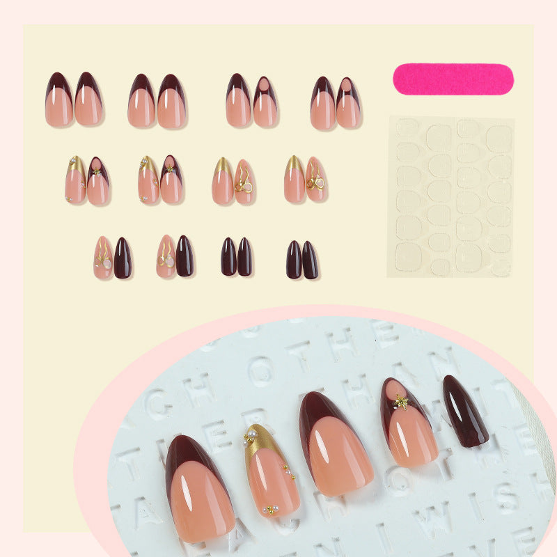 Artificial nail set with luxurious glossy design and creative accents Kalsten