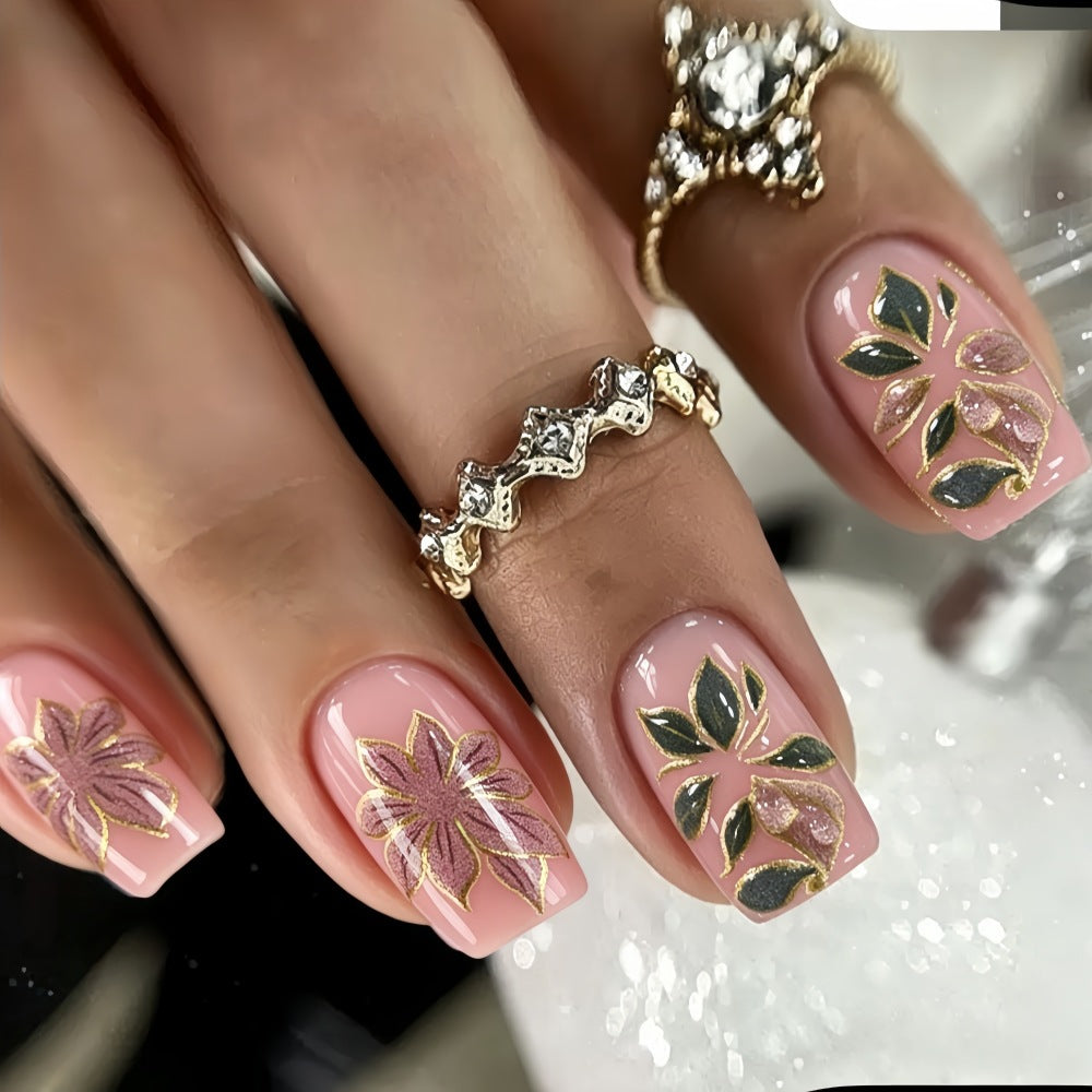 Artificial nails with romantic floral design Kalsten