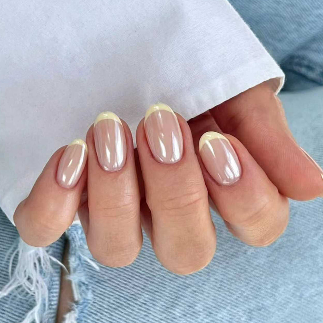 Elegant Nail Art with Translucent Gradient and Precise French Tip Kalsten