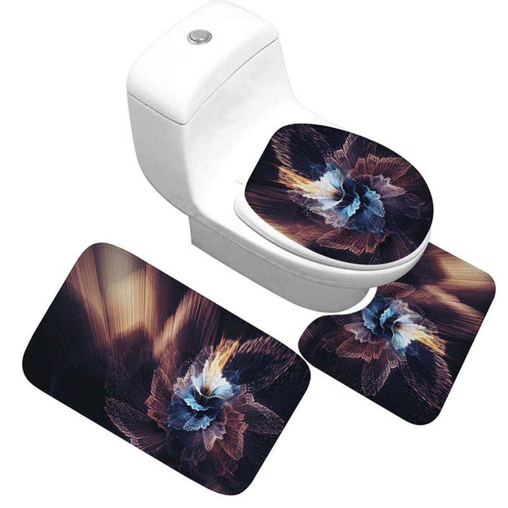 Floral Design Toilet Mat Set