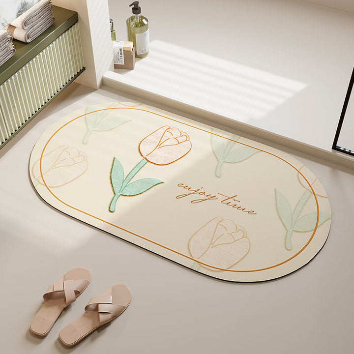 Soft Floral Bath Mat Kalsten