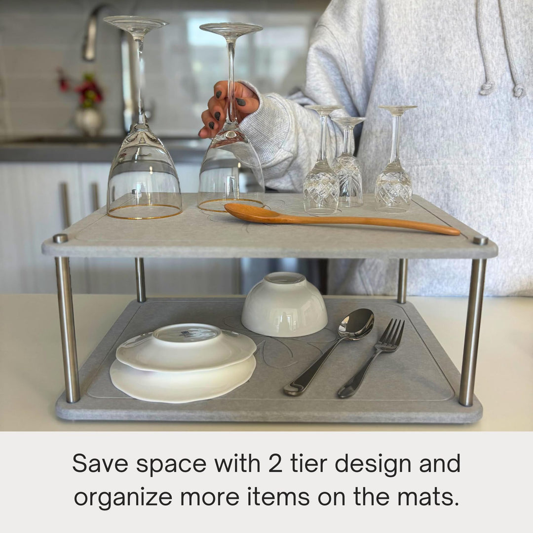 Two-Tier Stone Dish Drying Rack Kalsten