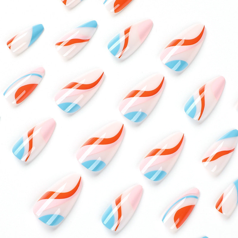 Creative Nail Art with Wave Pattern Kalsten