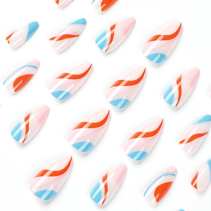 Creative Nail Art with Wave Pattern Kalsten