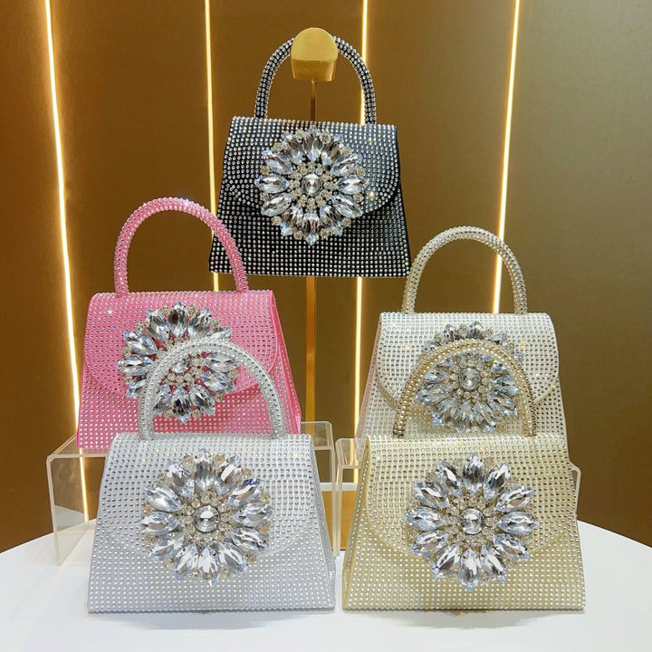 Glamorous Rhinestone-Studded Evening Handbag