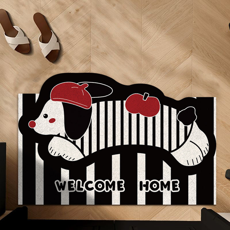 Cartoon Dog-Themed Welcome Mat