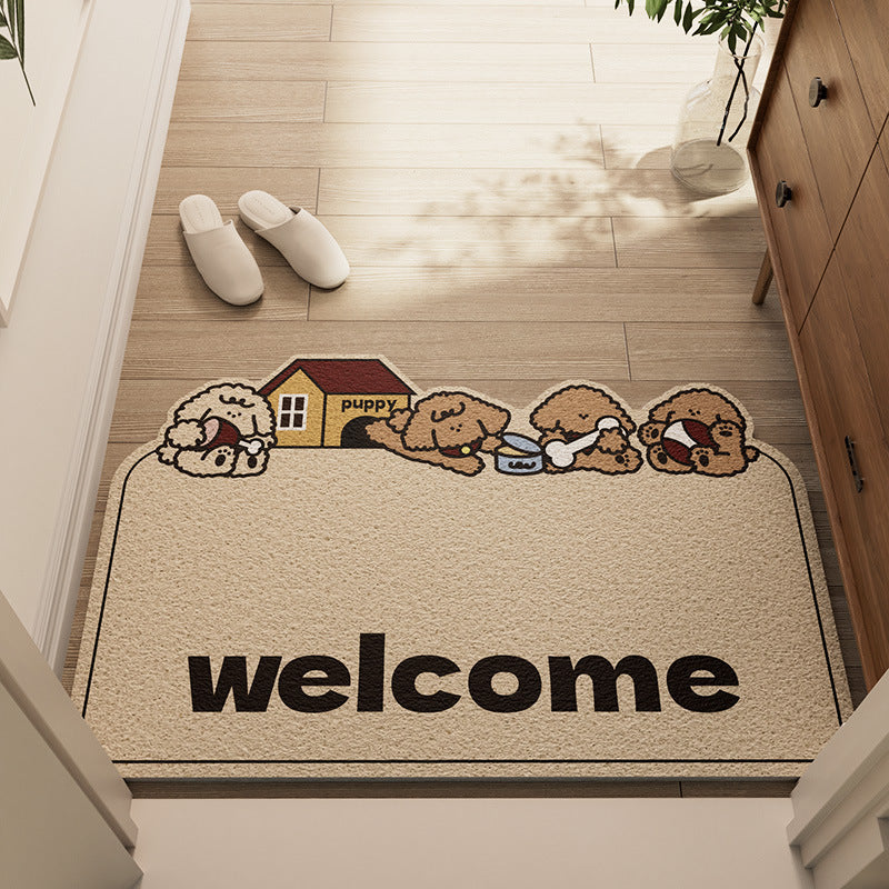 Cute Puppy-Themed Welcome Mat Kalsten