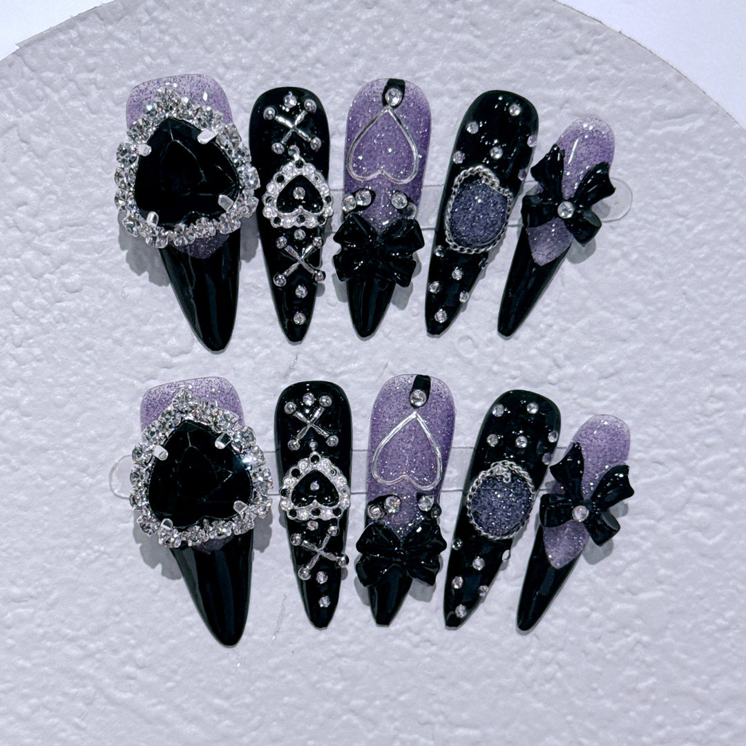 Decorative Gothic Press-On Nail Art Set