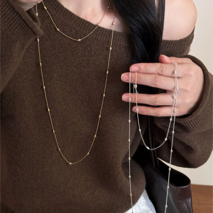 Delicate Silver Layered Chain Necklace Kalsten