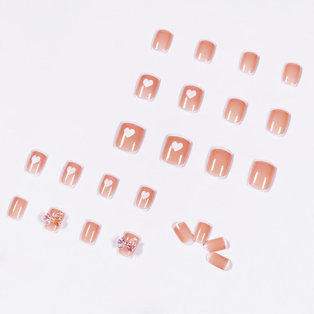 Nail art with heart and butterfly motifs Kalsten