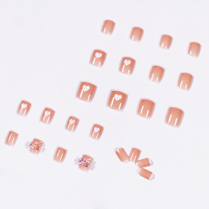 Nail art with heart and butterfly motifs Kalsten