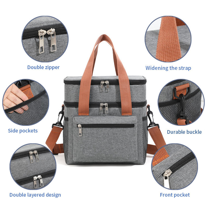 Dual-Layer Insulated Lunch Cooler Bag