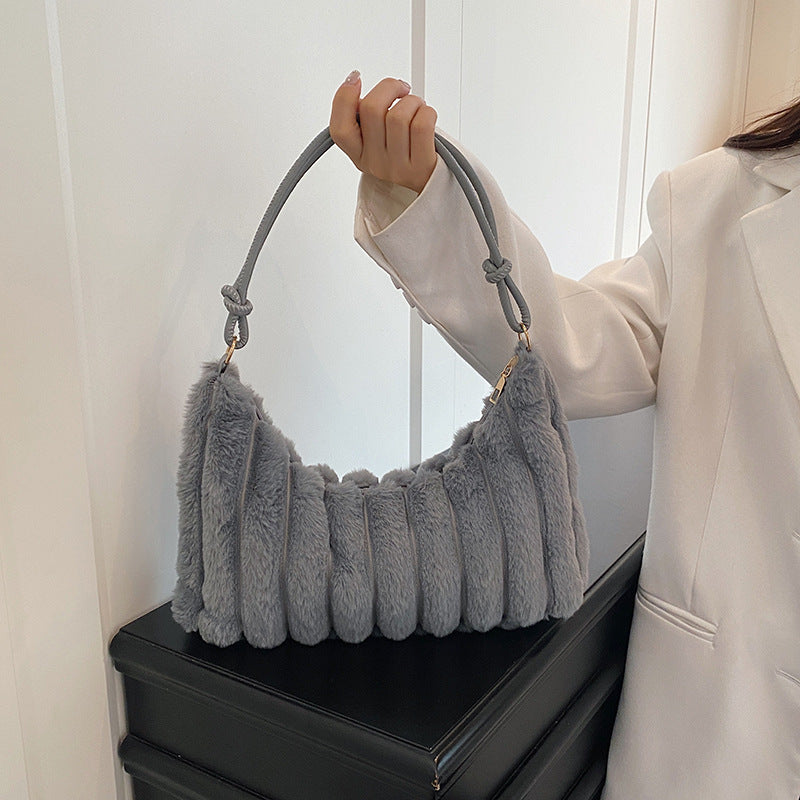 Luxurious Faux Fur Hobo Bag Kalsten