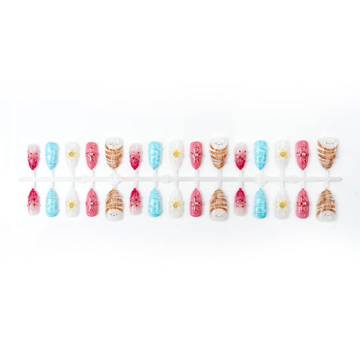 Artistic 3D Floral Press-On Nail Art Kalsten
