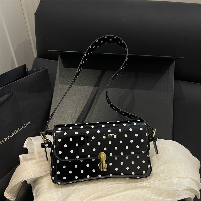Polka Dot Patent Leather Crossbody Bag
