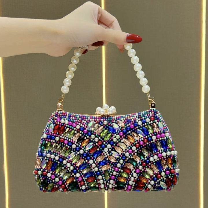Decorative Pearl-Studded Evening Handbag