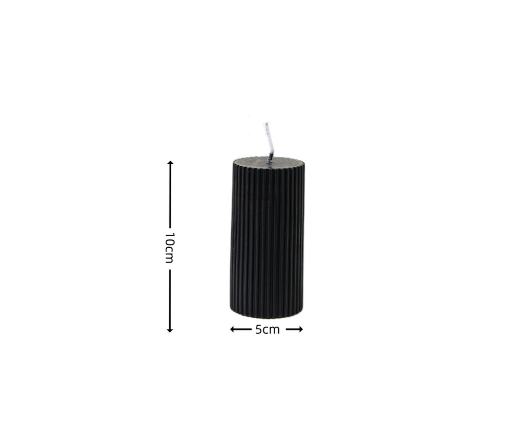 Vertical-Fluted Square Sculptural Pillar Candle