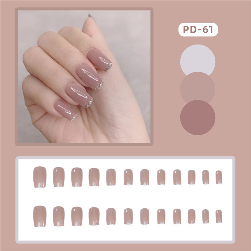 Glitter French Tip Press-On Nails Kalsten
