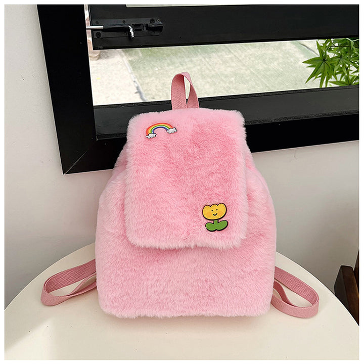 Plush Backpack with Colorful Appliqués Kalsten